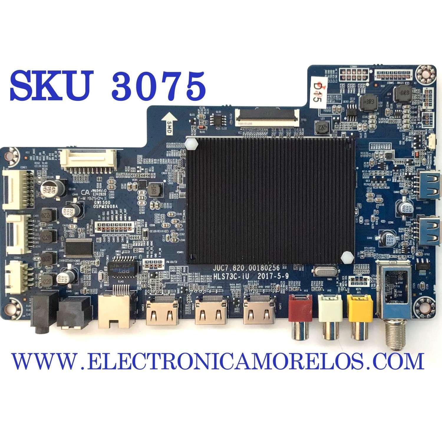 MAIN PARA TV RCA / NUMERO DE PARTE RTRU6027-US  / JUC7.820.00180256 / HLS73C-IU / 999B / 999B9RNM019170 / GW1500 / OSPM2608A / PANEL C600Y19-Y / MODELO RTRU6027-US
